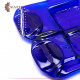 Handmade Navy Glass Serving Dish decorated with Mandala Design