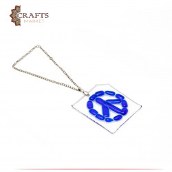 Handmade Glass Ornament with a Peace Sign Design 