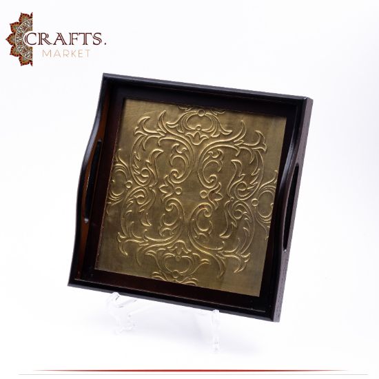 Handcrafted Brown Wooden Serving Tray Handcrafted Brown Wooden Serving Tray