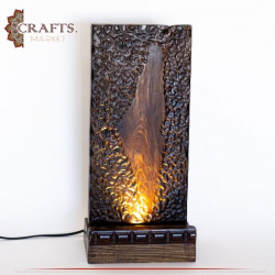 Handcrafted Wooden Table Lamp with Palestine Map design