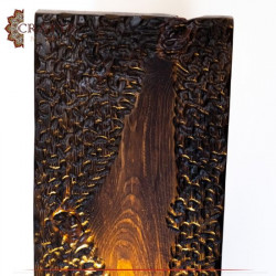 Handcrafted Wooden Table Lamp with Palestine Map design