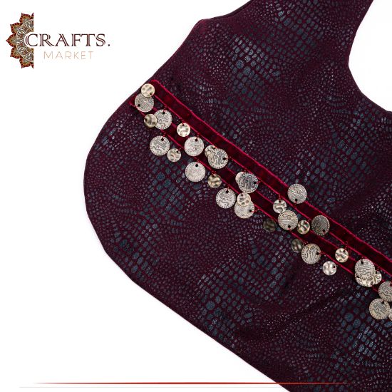 Handmade Maroon Fabric Women's HandBag