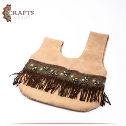 Handmade Beige Chamois Women's HandBag