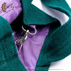 Handmade Green Fabric Women's HandBag