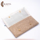 Handmade Beige Fabric Women's Clutch Bag