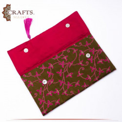 Handmade Duo-Color Fabric Women's Clutch Bag