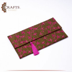 Handmade Duo-Color Fabric Women's Clutch Bag