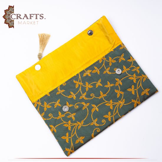 Handmade Duo-Color Fabric Women's Clutch Bag