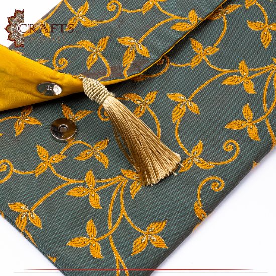Handmade Duo-Color Fabric Women's Clutch Bag