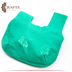 Handmade Green Fabric Women's HandBag
