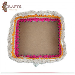 Handmade Multicolor Fabric Crochet Box
