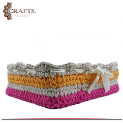 Handmade Multicolor Fabric Crochet Box
