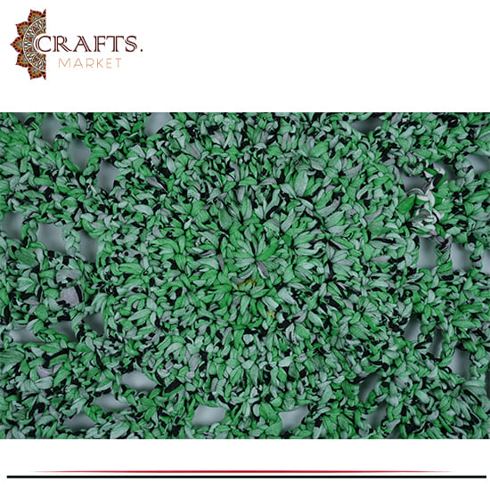 Handmade Green Rounded Crochet Rug Handmade Green Rounded Crochet Rug