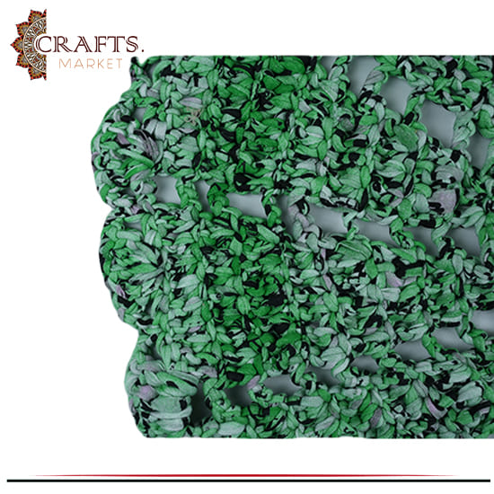 Handmade Green Rounded Crochet Rug Handmade Green Rounded Crochet Rug